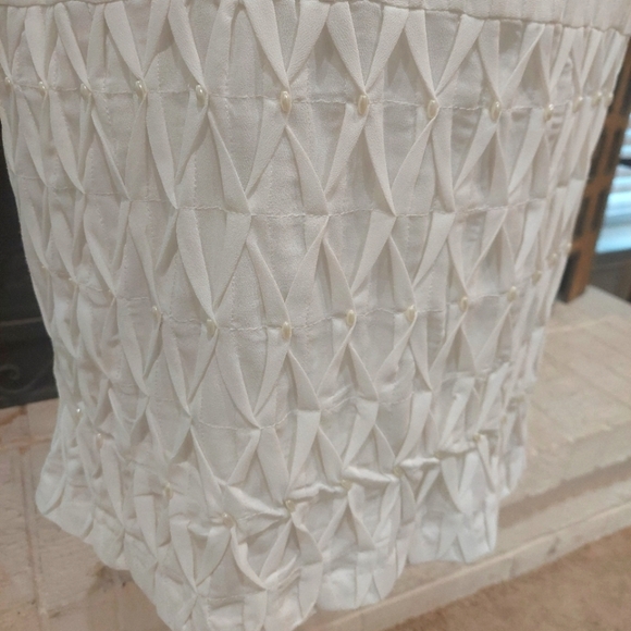 Night Shift Linen Ivory Shift Dress Event Wedding Mother Midi Modest Formal Sz10 - Picture 4 of 10